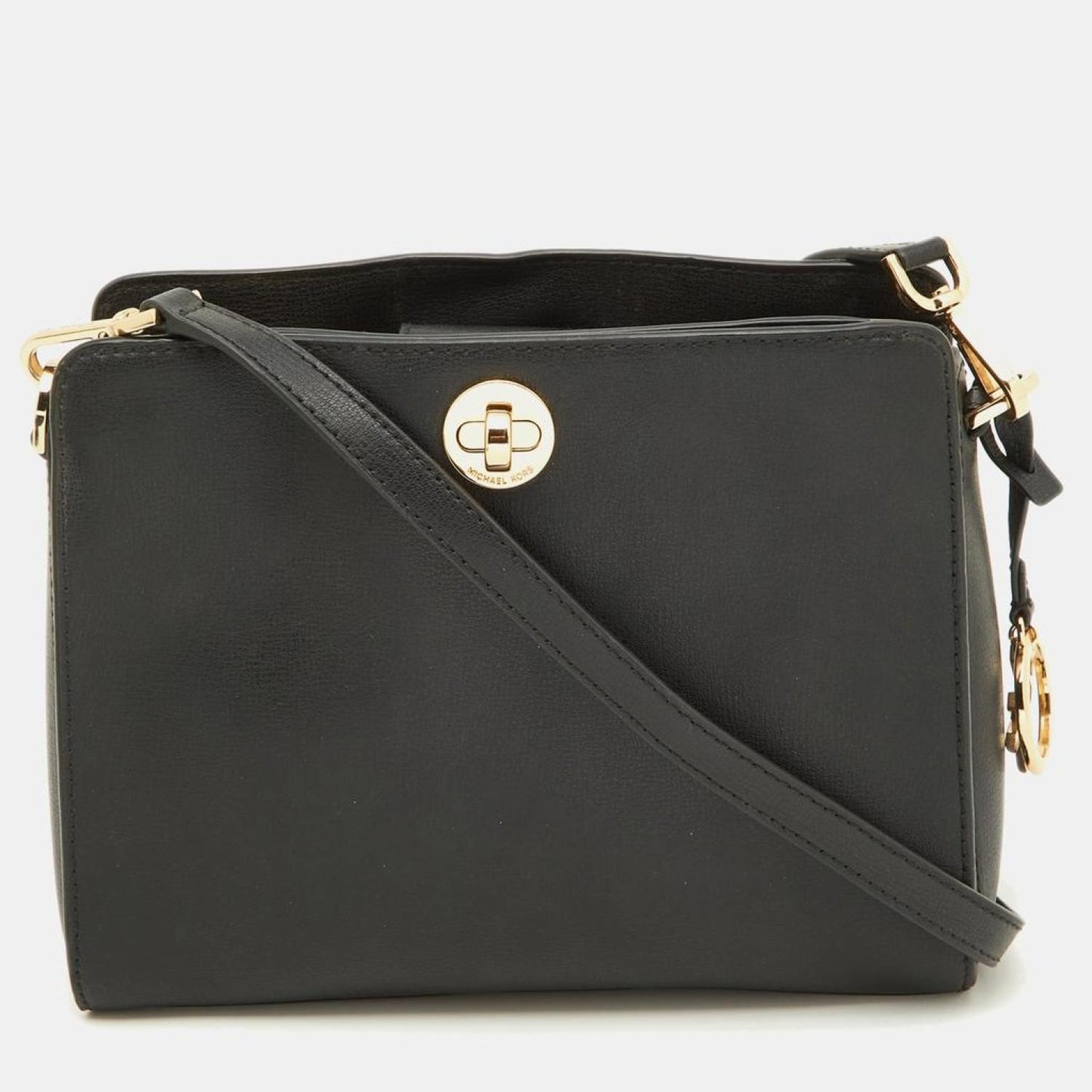 Michael Korse  Leather Turnlock Crossbody Bag