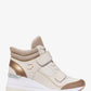 Gentry Leather and Glitter Chain Mesh High-Top Wedge Trainer