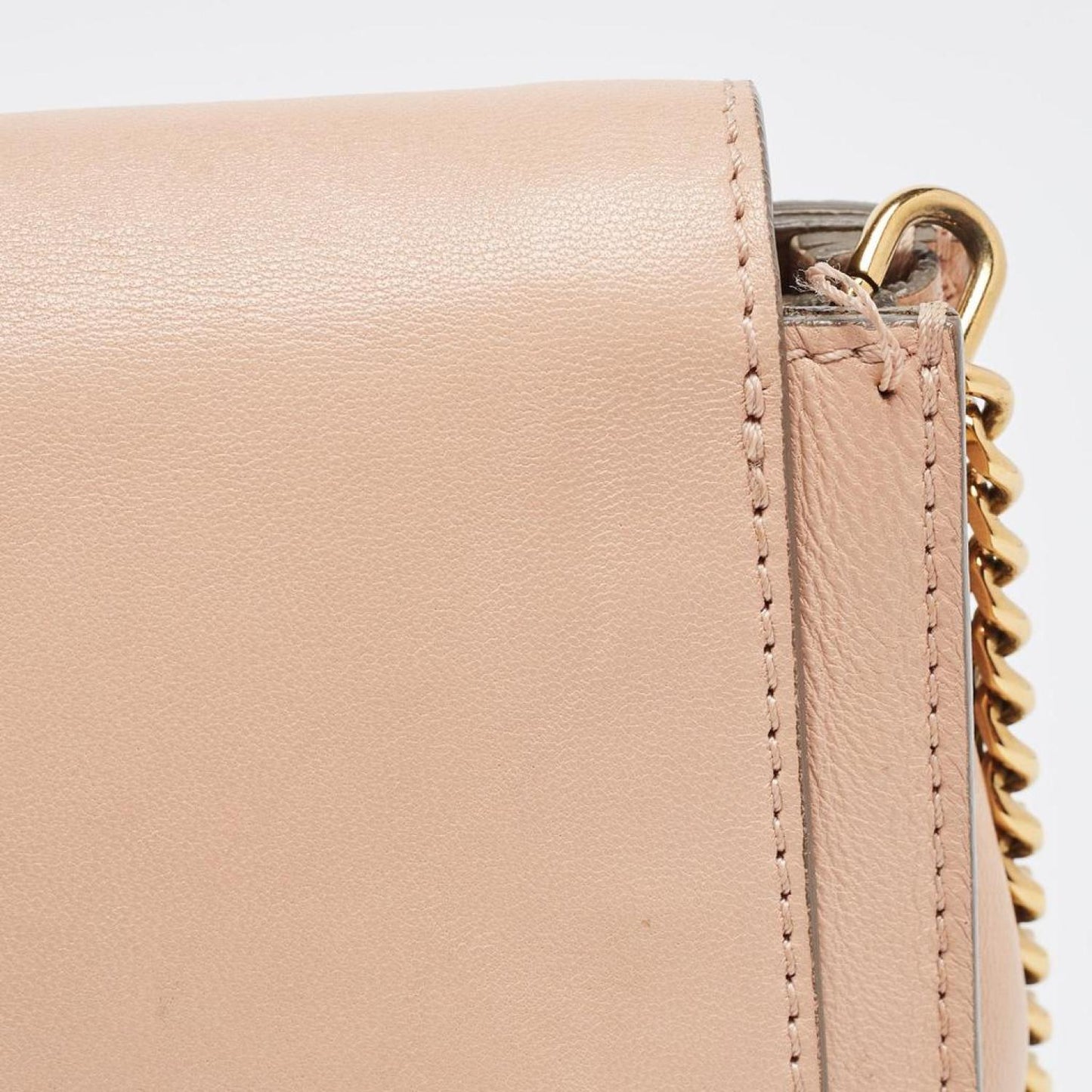 Chloe Peach Leather Elle Shoulder Bag