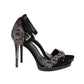 Michael Kors Embellished Open-toe High Heel Sandals in Black Leather