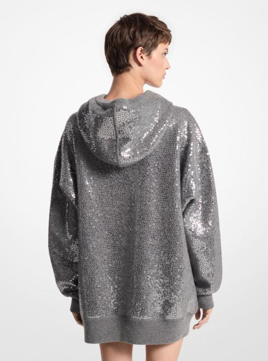 Sequined Cashmere Blend Hoodie