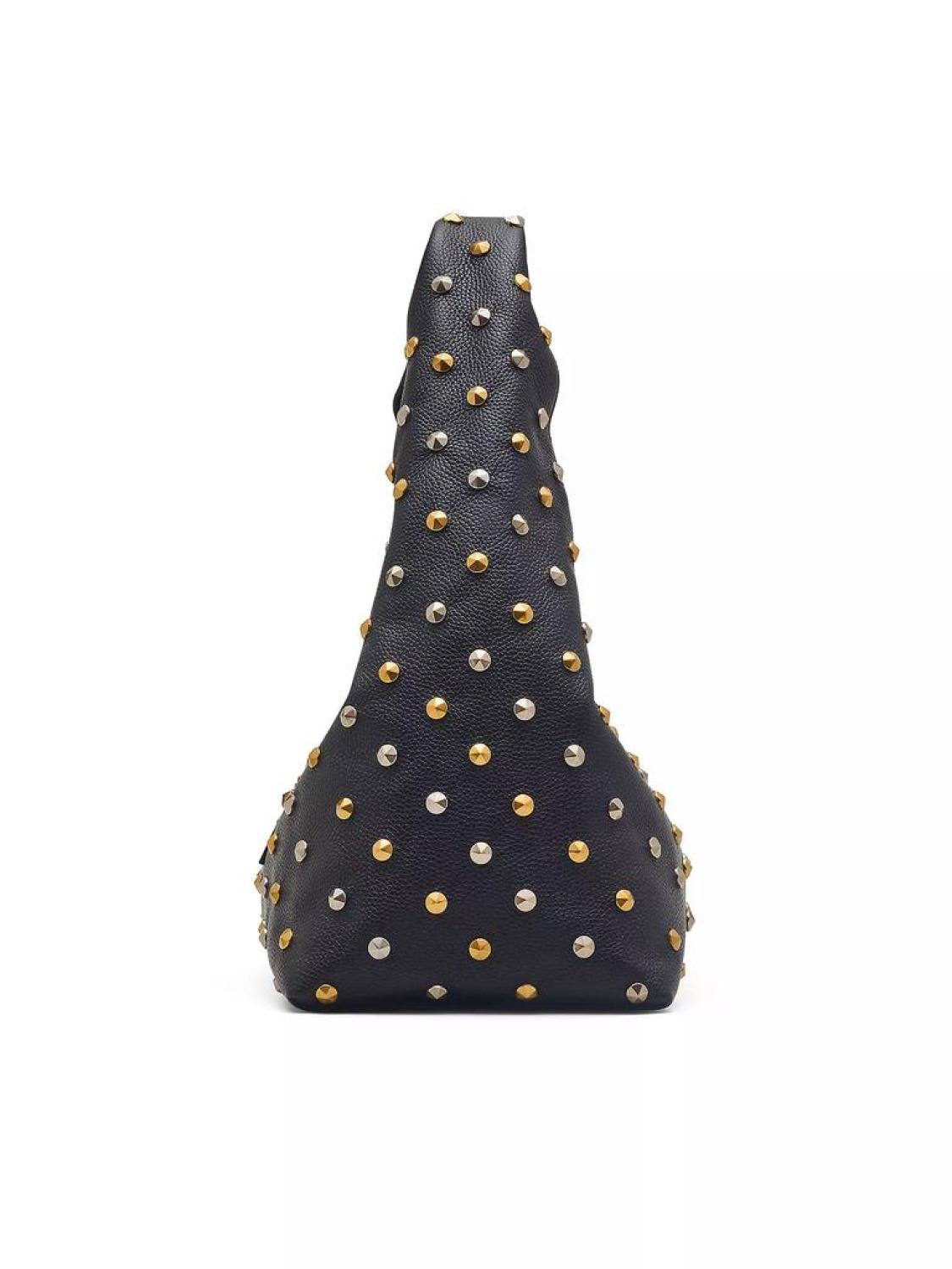 The Glam Studs Leather Sack Bag