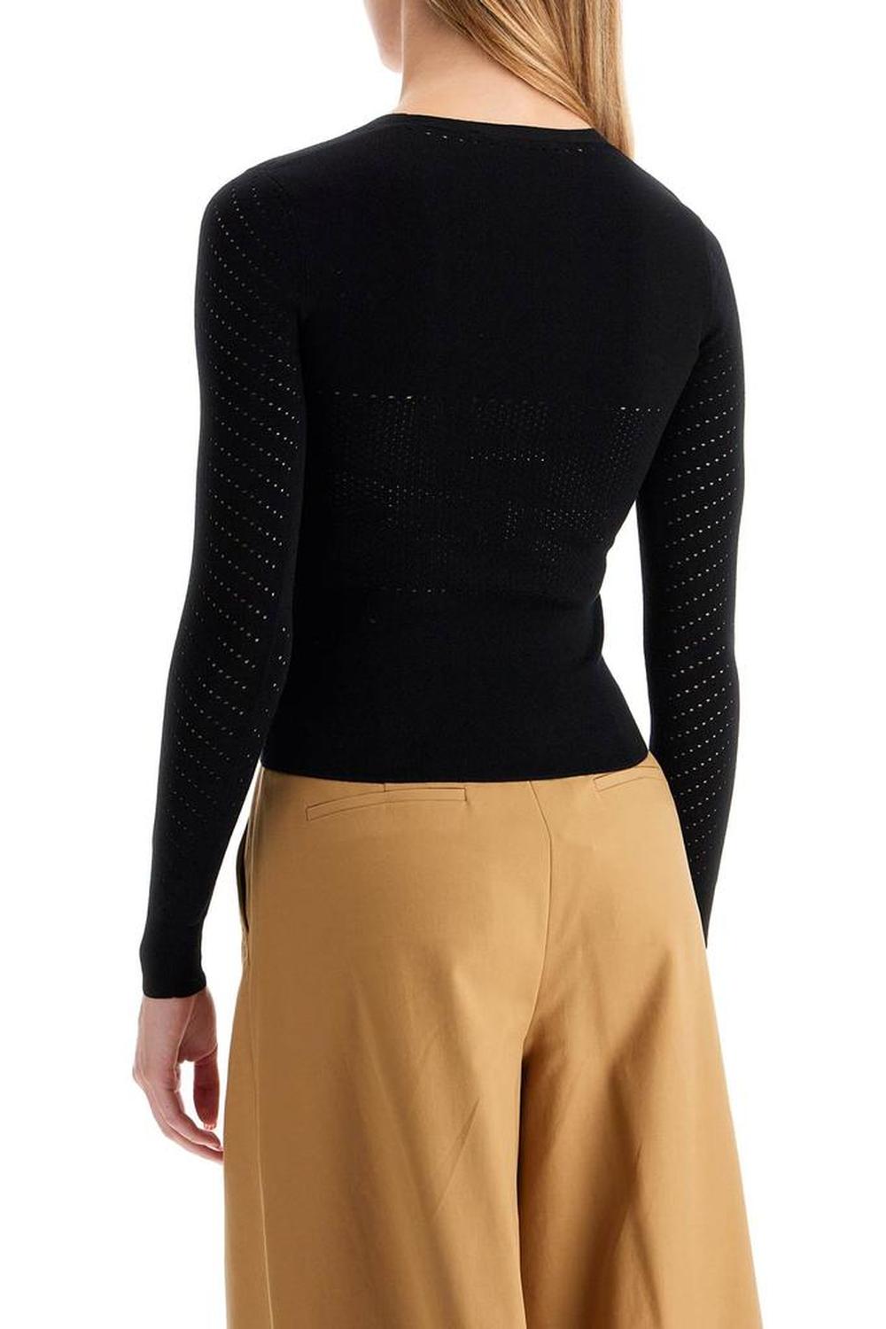 Knitted Sweater With Perforated Details '