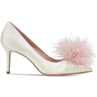 Marabou Heel Womens Slip-On Dressy Pumps