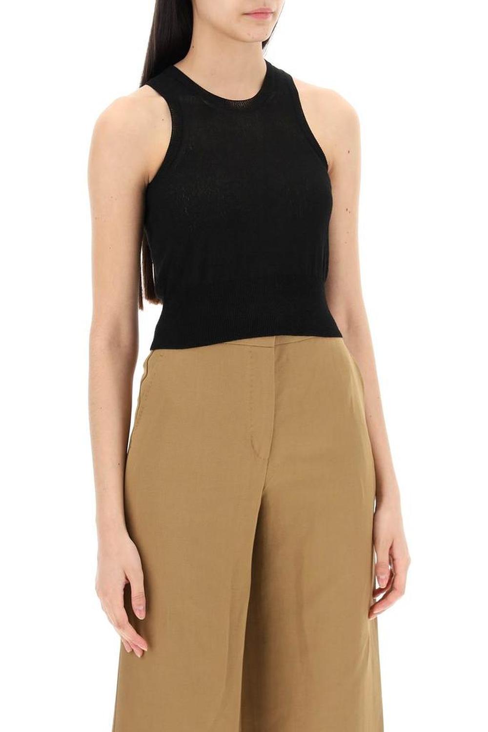 Max Mara Studio "short Cropped Top In Lightweight Kn