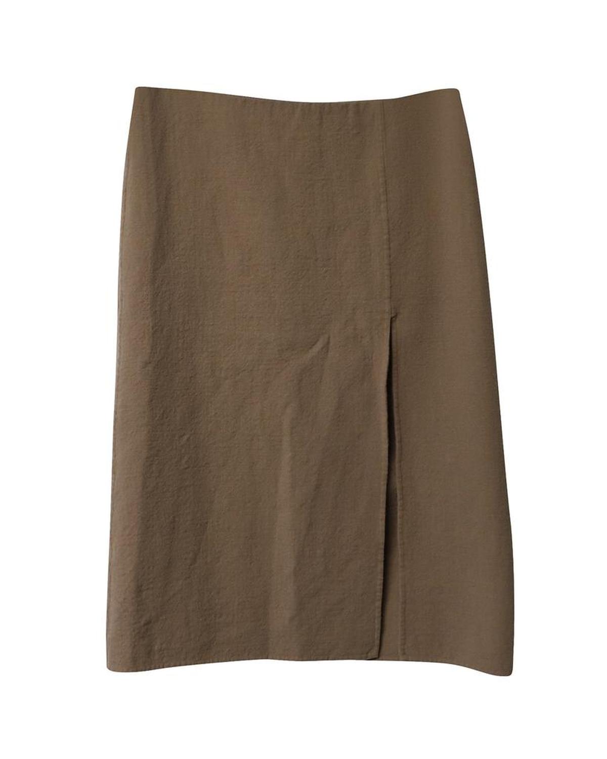 Marc Jacobs Side Slit Pencil Skirt in Beige Wool