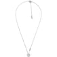 Silver-Tone Halo Crystal Pendant Necklace, 16" + 2" extender