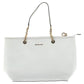 Medium Jet Set Chain Travel Tote Bag in White Saffiano Leather