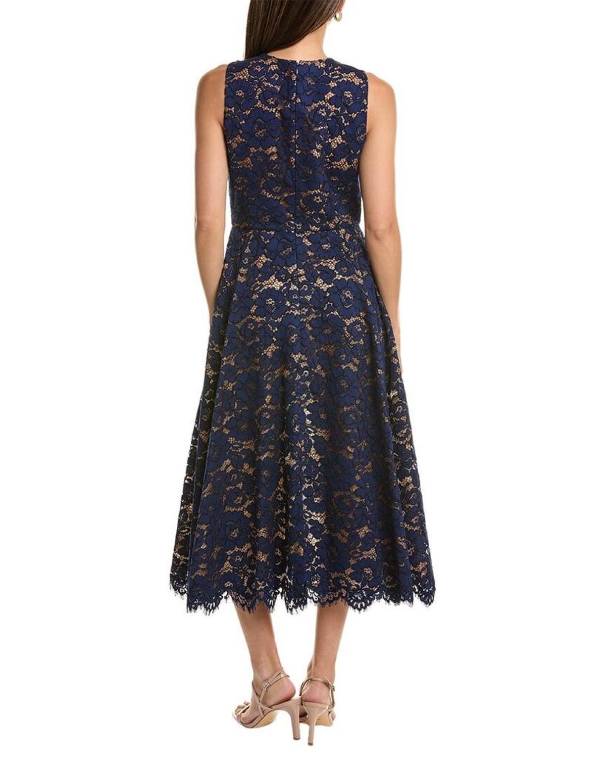 Michael Kors Collection Floral Lace Dance Silk-Lined A-Line Dress