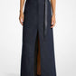 Linen Denim Maxi Skirt