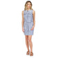 Women's Denim Frayed-Neck Sleeveless Dress