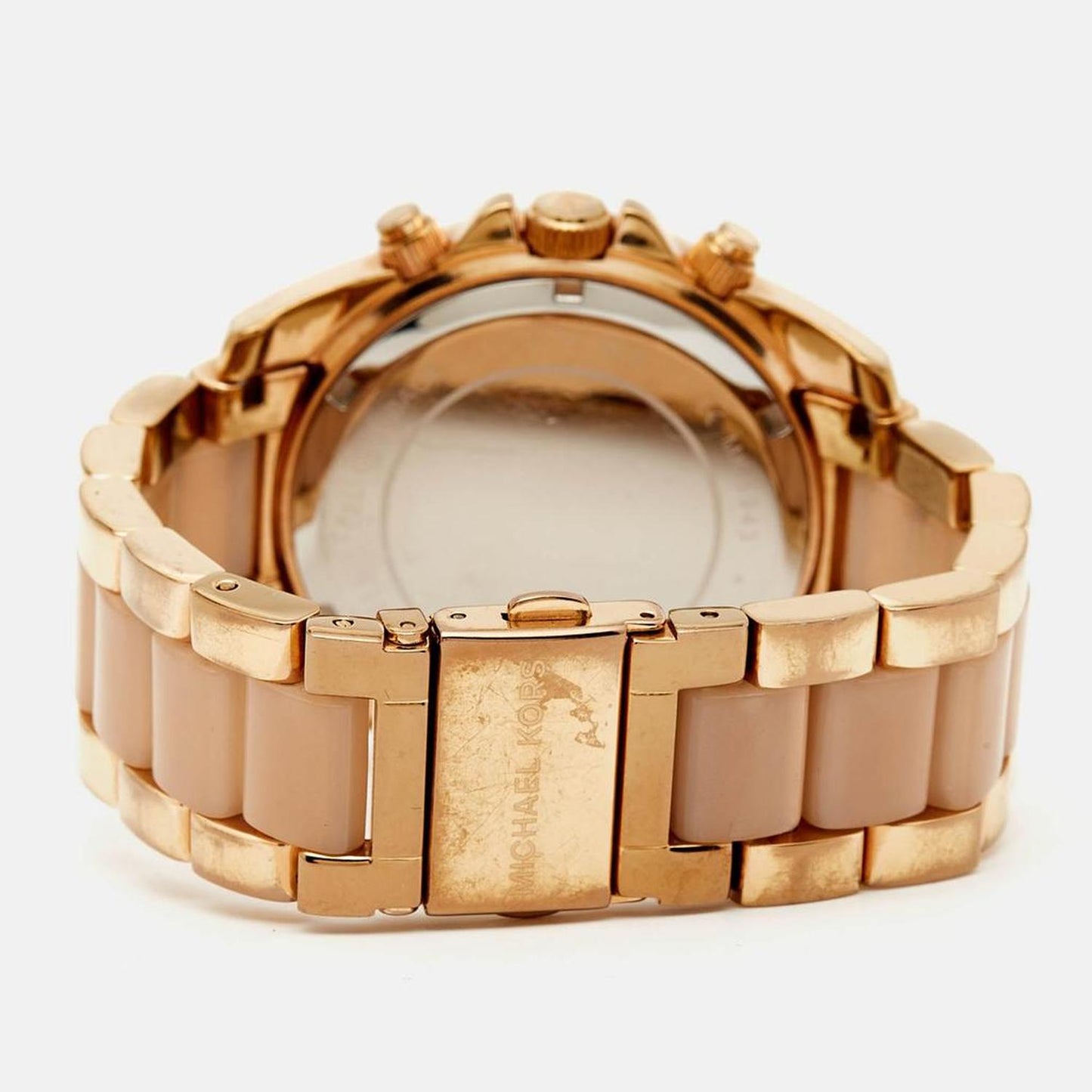 Michael Kors Champagne Gold Plated Stainless Steel Acetate  Blair Mk5943 Women's Wristwatch 38 Mm