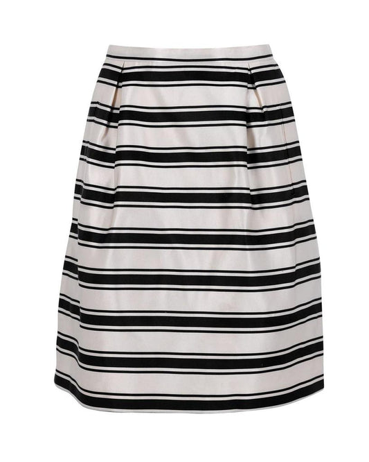 Michael Kors Stripe Skirt in White Silk