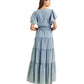 Petite Chambray Tiered Maxidress