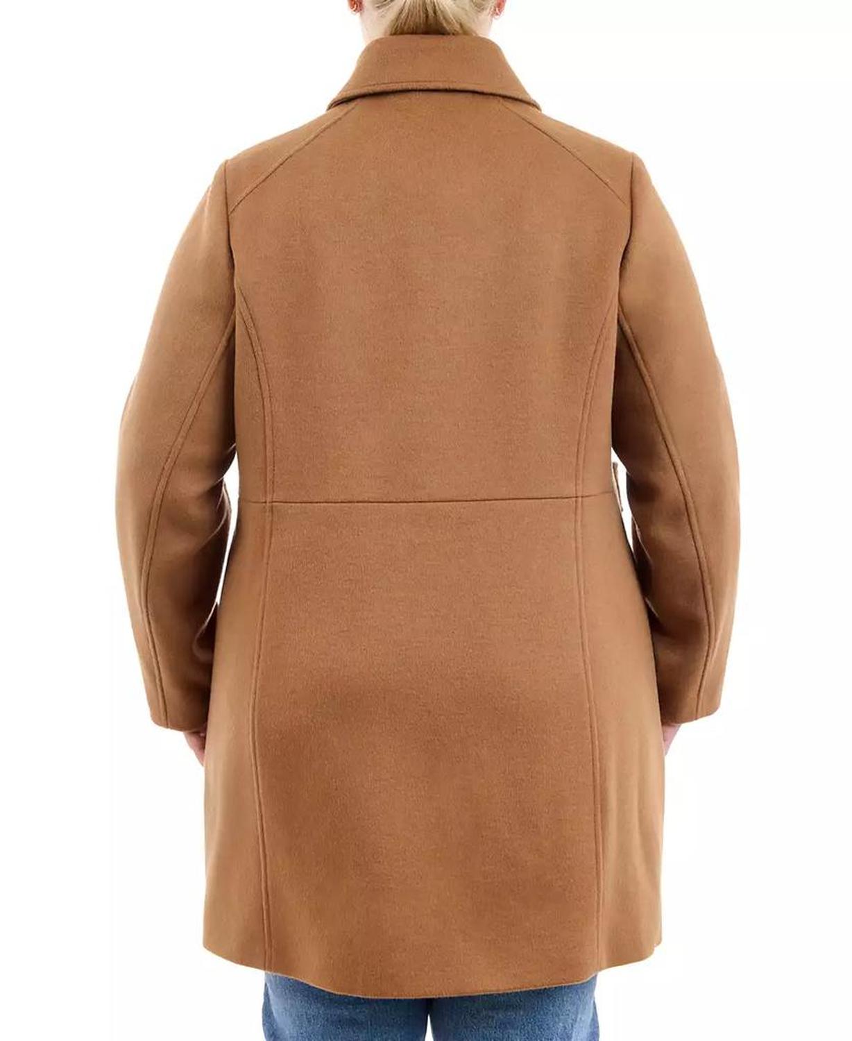 Plus Size Club-Collar Zip-Front Coat, Created for Macy's