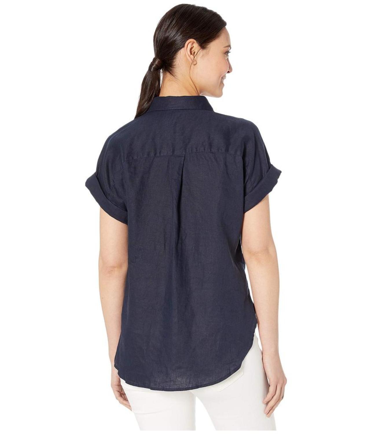 Linen Dolman-Sleeve Shirt