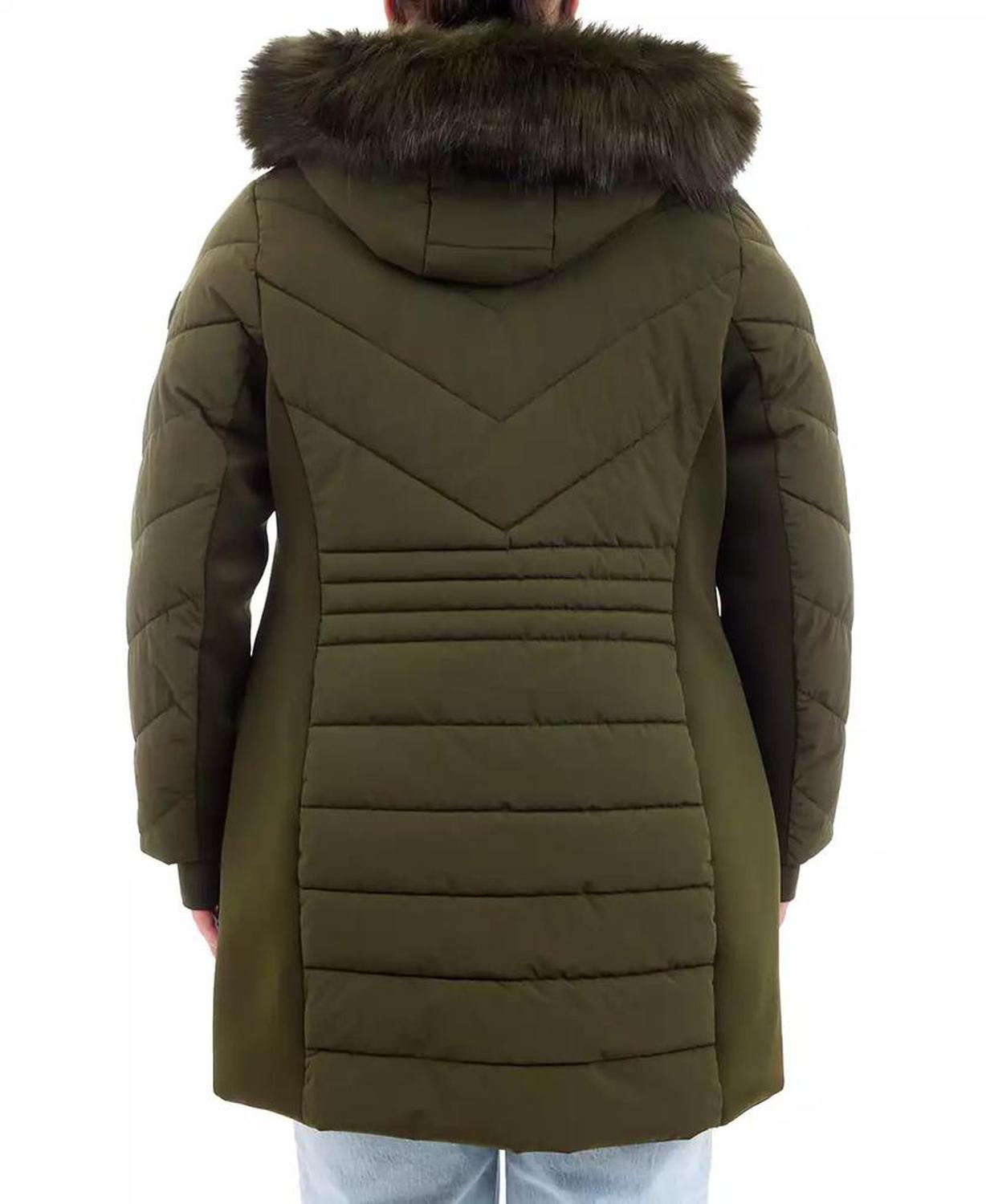 Plus Size Faux-Fur-Trim Hooded Puffer Coat, Created for Macy's