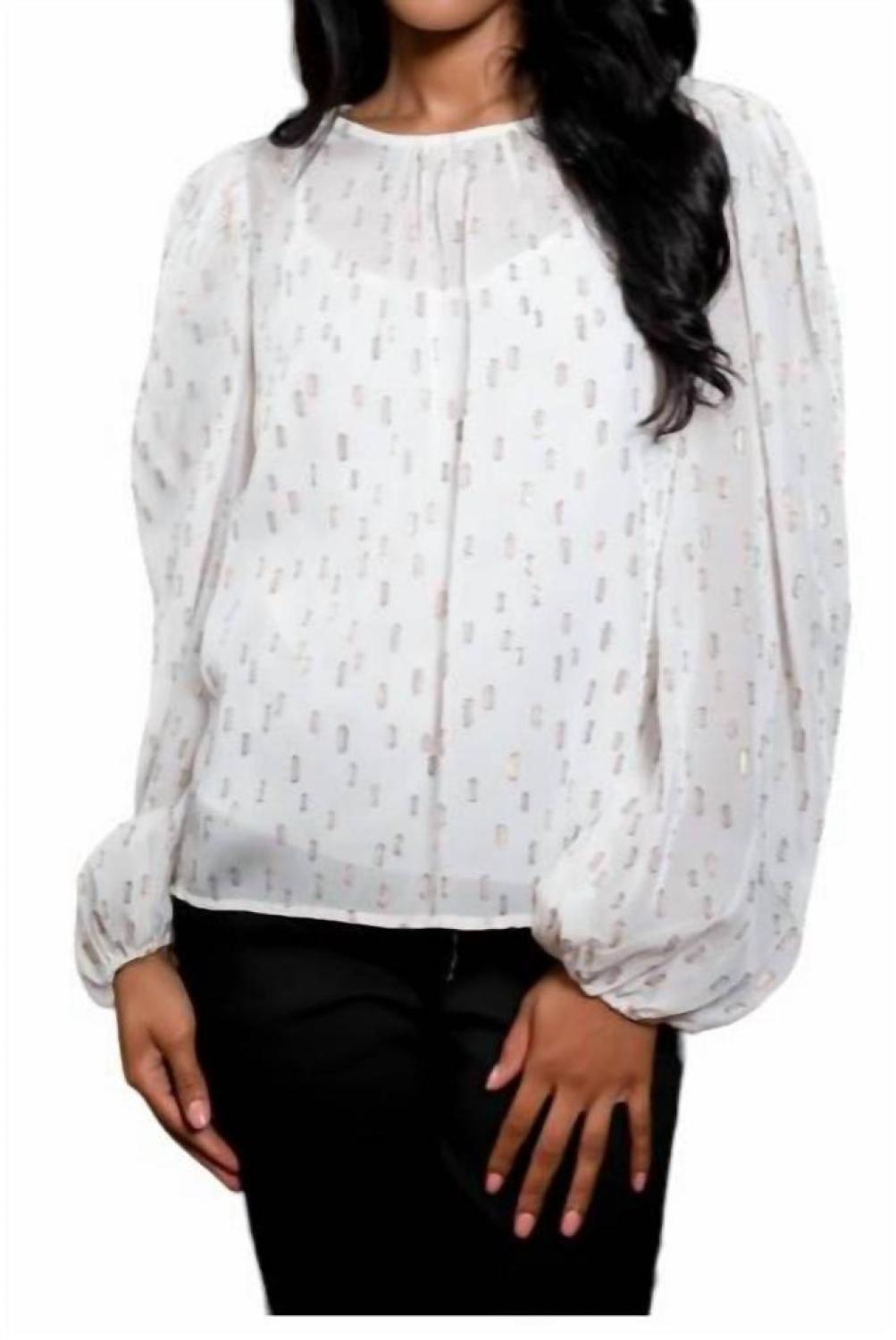 Harlow Top In Metallic Clip Dot