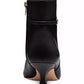 Women"s Rebecca Buckle Kitten-Heel Leather Booties