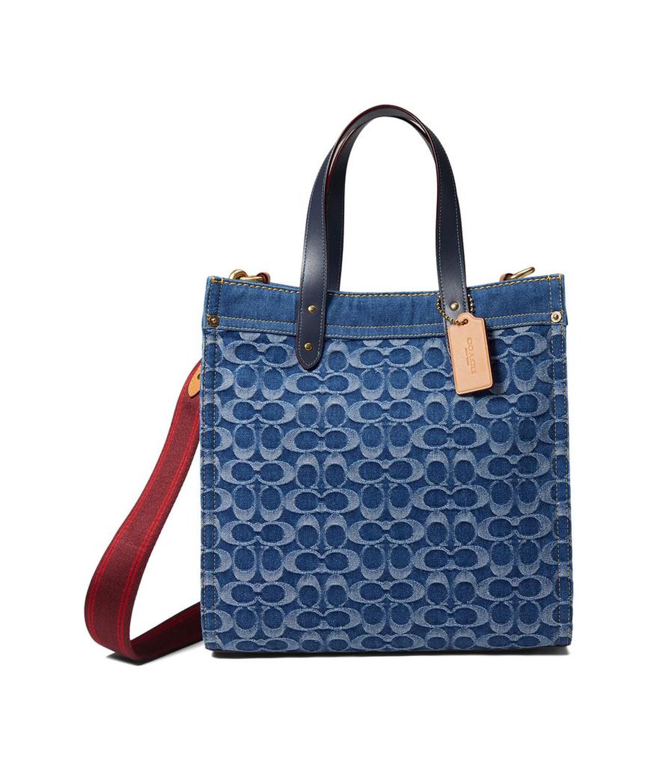 Washed Denim Signature Field Tote