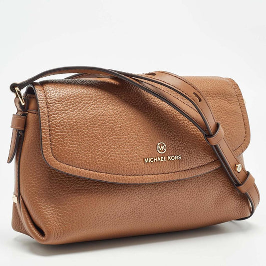 Michael Kors Brown Leather Brooklyn Flap Shoulder Bag