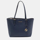 Michael Kors Navy Blue Leather Medium Jet Set Travel Tote