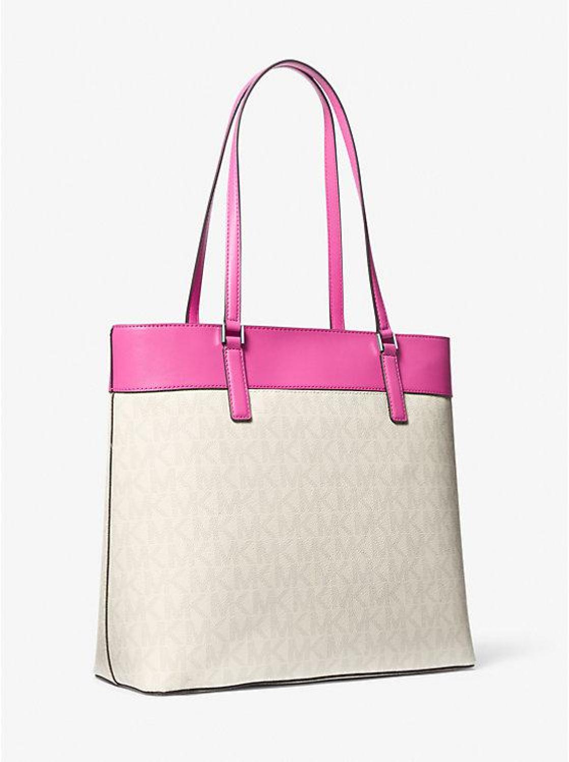 Morgan Signature Logo Stripe Tote Bag