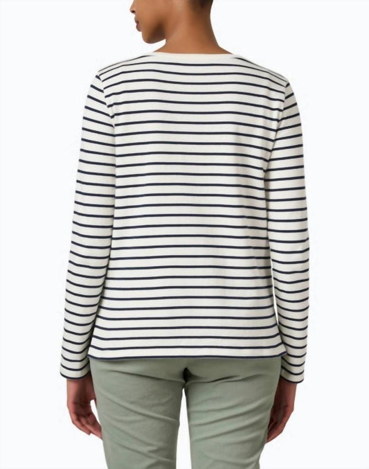 Weekend Erasmo Striped Top In Navy Stripe