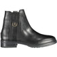 Tommy Hilfiger Black Leather Women Boot