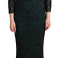 Dolce & Gabbana Elegant Lace Floor-Length V-Neck Dress