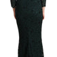 Dolce & Gabbana Elegant Lace Floor-Length V-Neck Dress