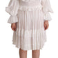 Dolce & Gabbana Elegant Off-Shoulder Ruffled Dress in White