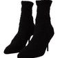 Dolce & Gabbana Elegant Black Mid-Calf Viscose Boots