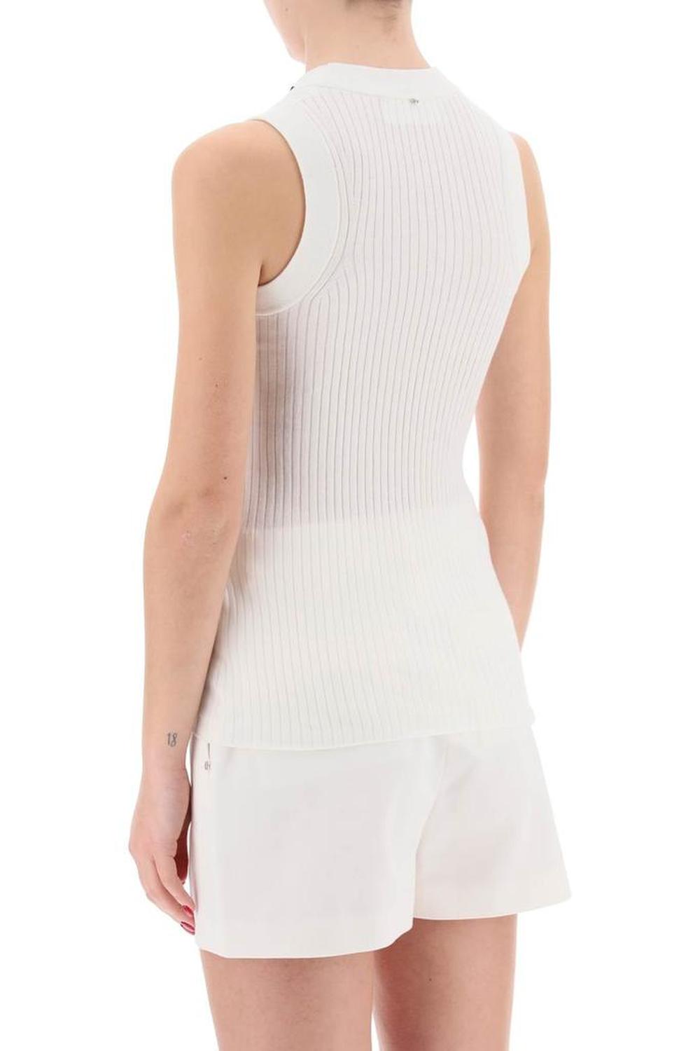 Sleeveless Ribbed Knit Top