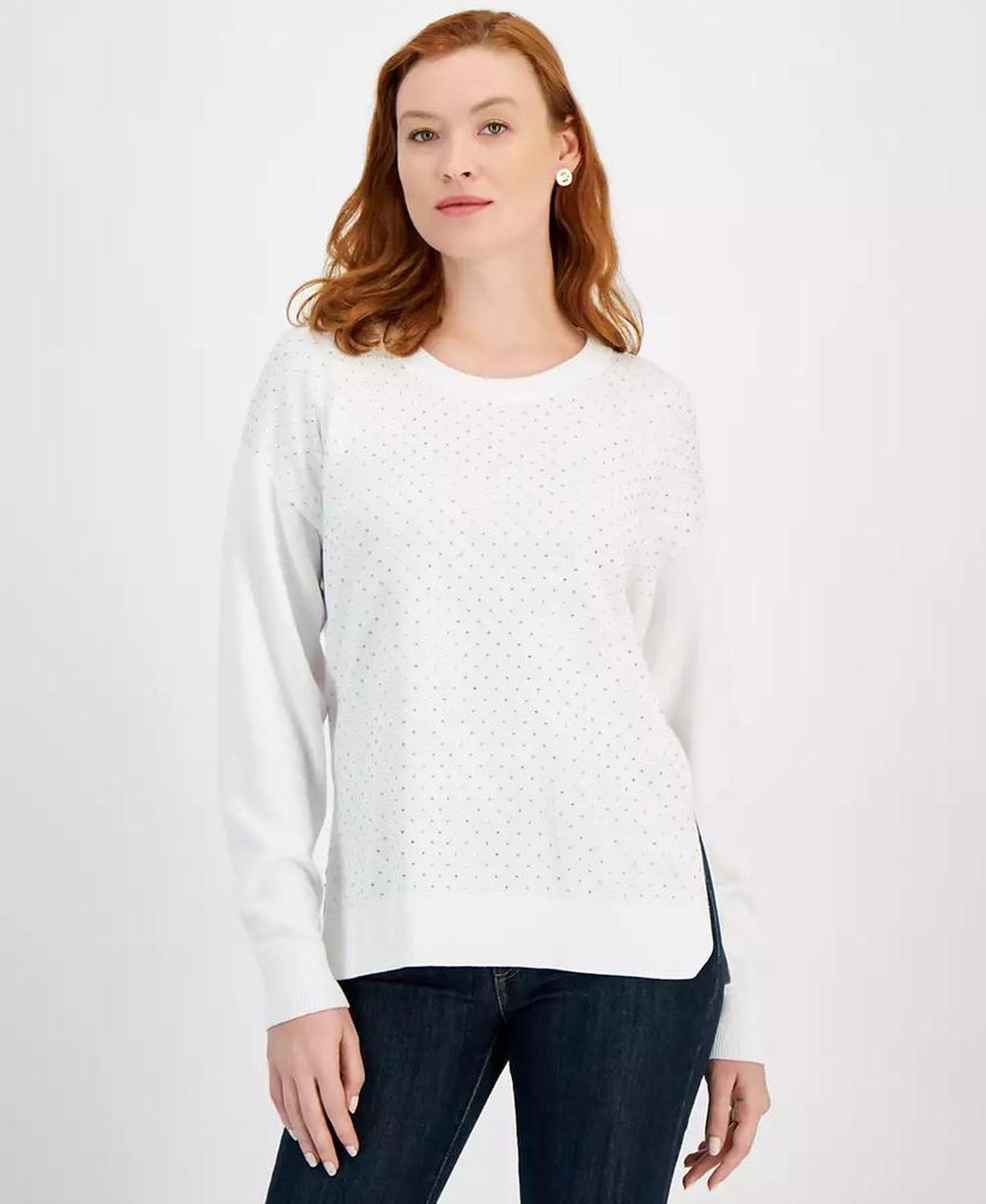 Women's Studded Crewneck Sweater