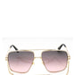 Women's Square Aviator Sunglasses In Gold Black/brown Pink