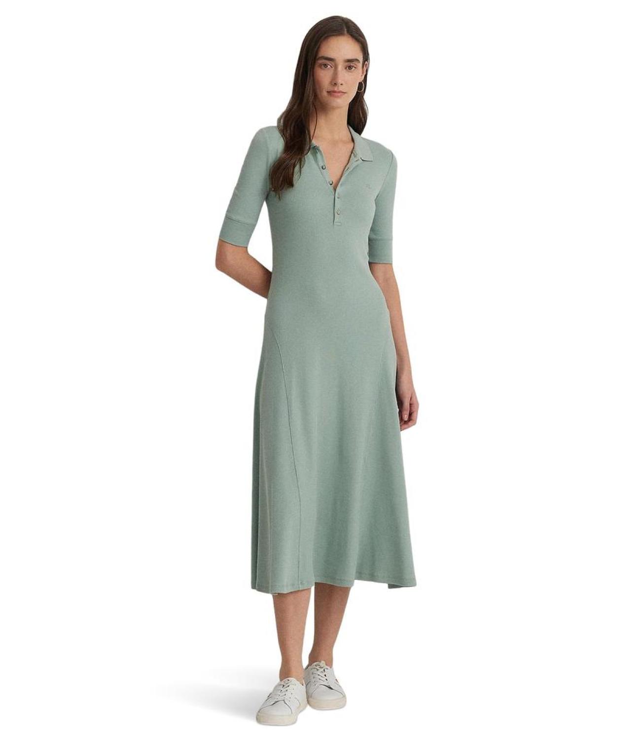 Cotton-Blend Polo Dress