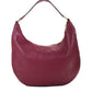 Womens Single Strap Zip Top Medium Hobo Handbag Red Leather