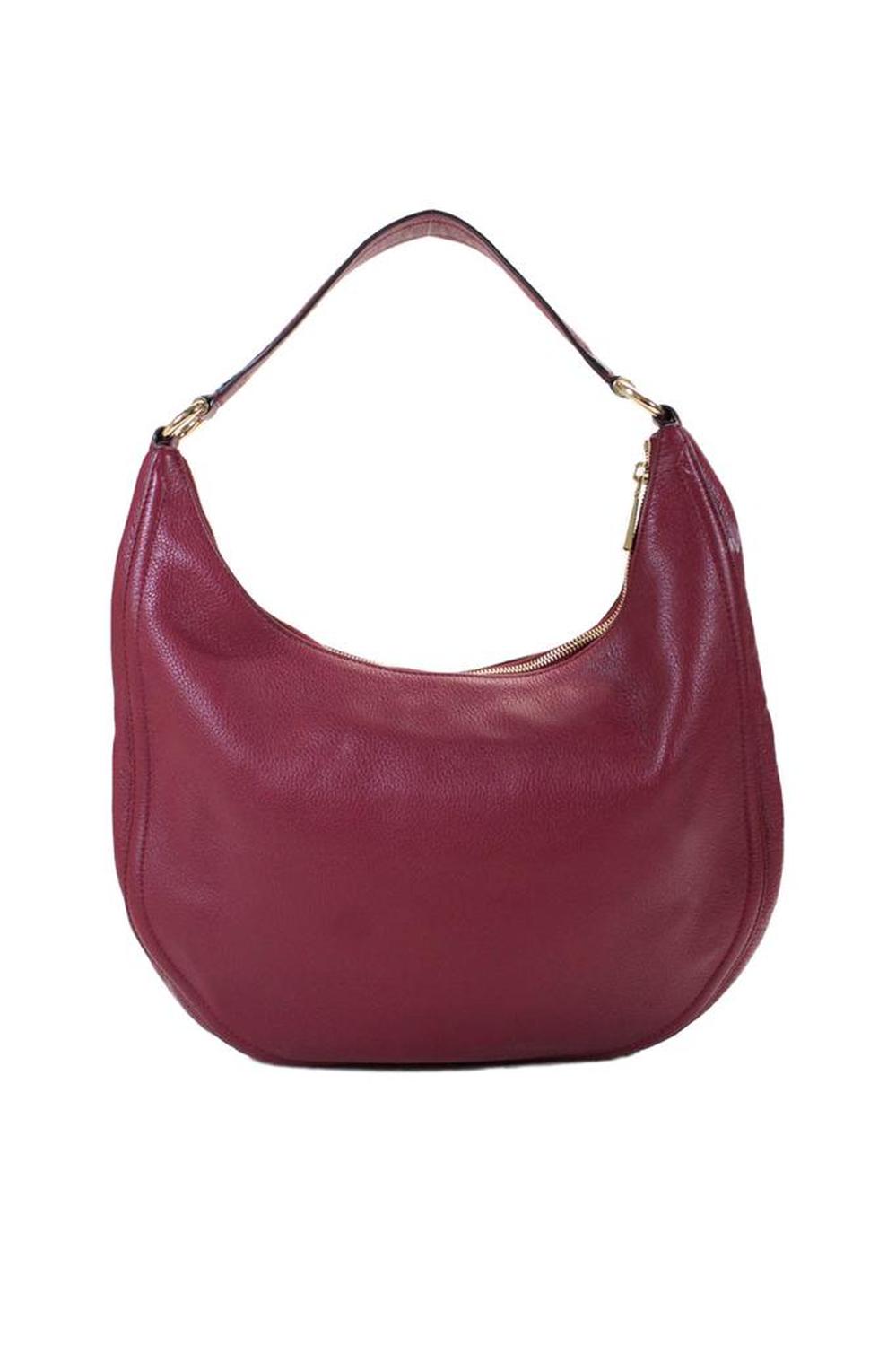 Womens Single Strap Zip Top Medium Hobo Handbag Red Leather