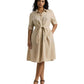 Plus Size Tie-Front Linen Shirtdress