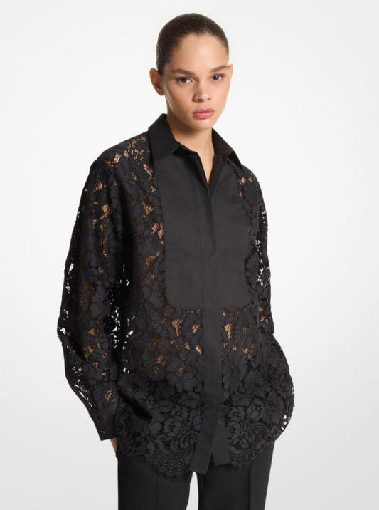 Floral Lace Oversized Shirt