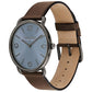 Unisex Elliot Dark Brown Leather Strap Watch, 40mm