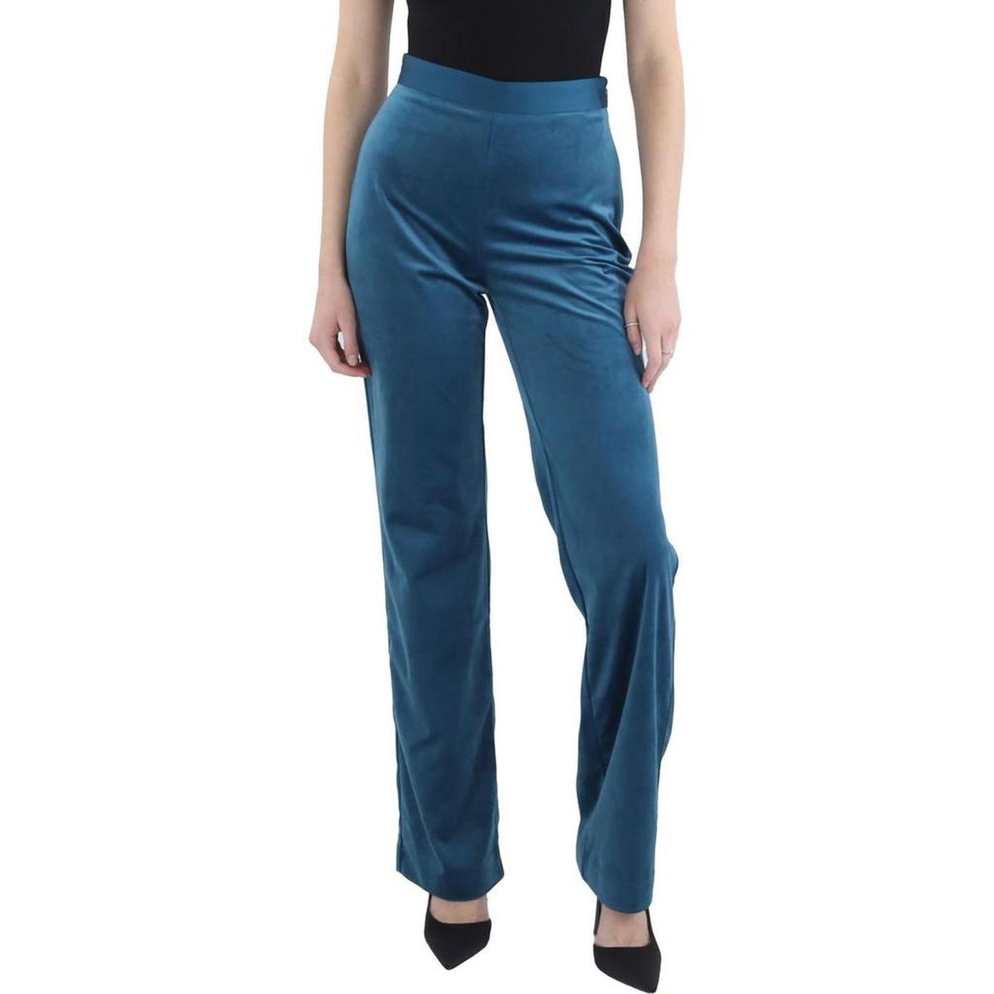 Lilli Womens Velvet Satin Trim Dress Pants