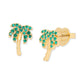 Gold-Tone Color Pavé Palm Tree Stud Earrings