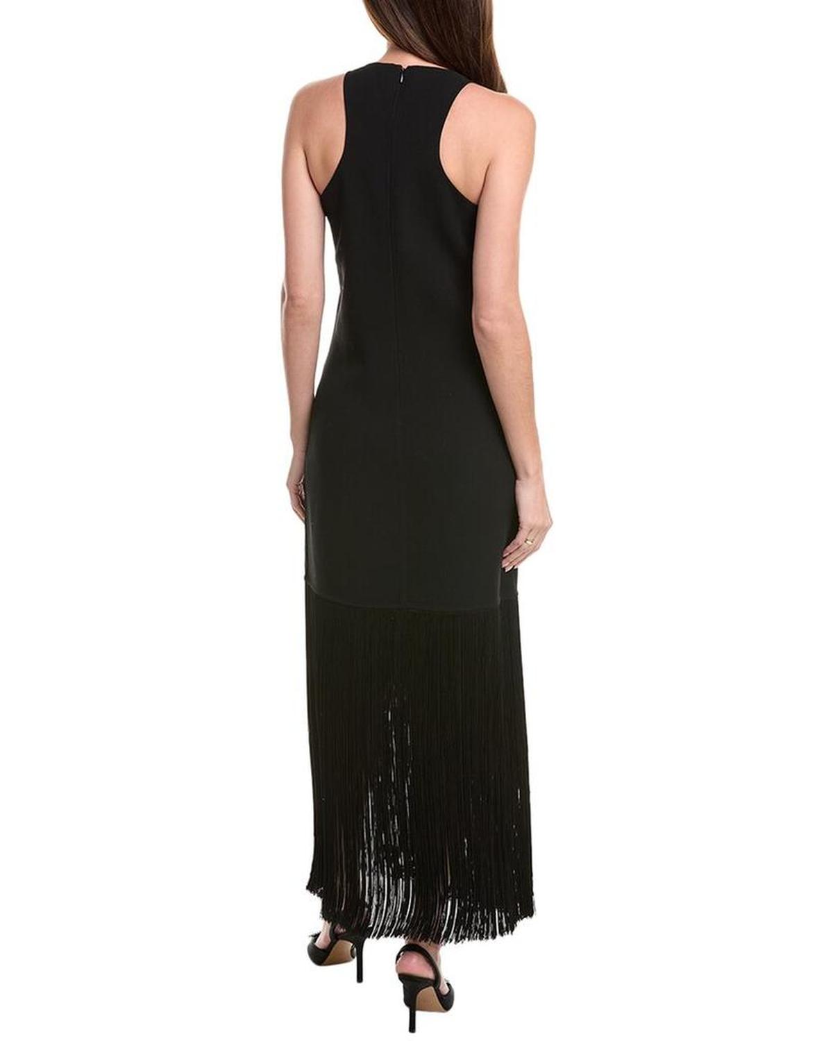 Double-Faced Fringed Wool Maxi Dress