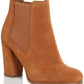 Lottie Bootie Womens Suede Almond Toe Ankle Boots