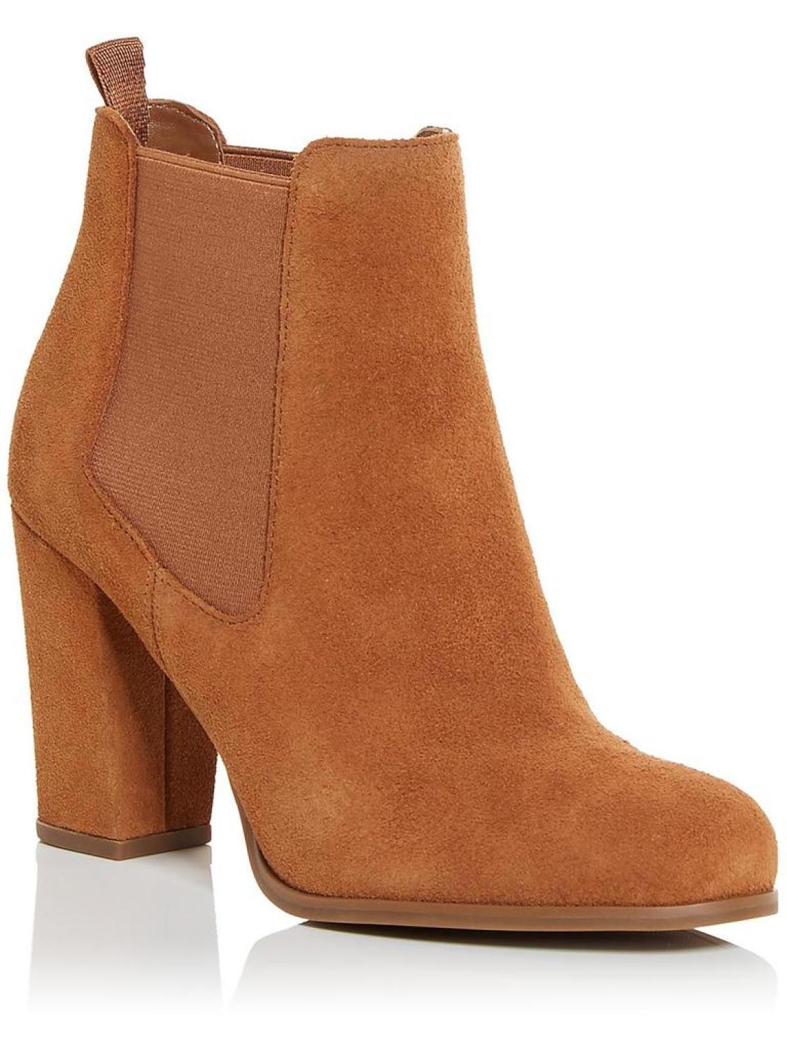 Lottie Bootie Womens Suede Almond Toe Ankle Boots