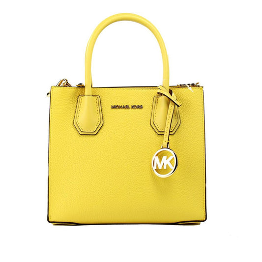 Michael Kors Mercer Medium Daffodil Pebble Leather Messenger Crossbody Bag Women's Purse