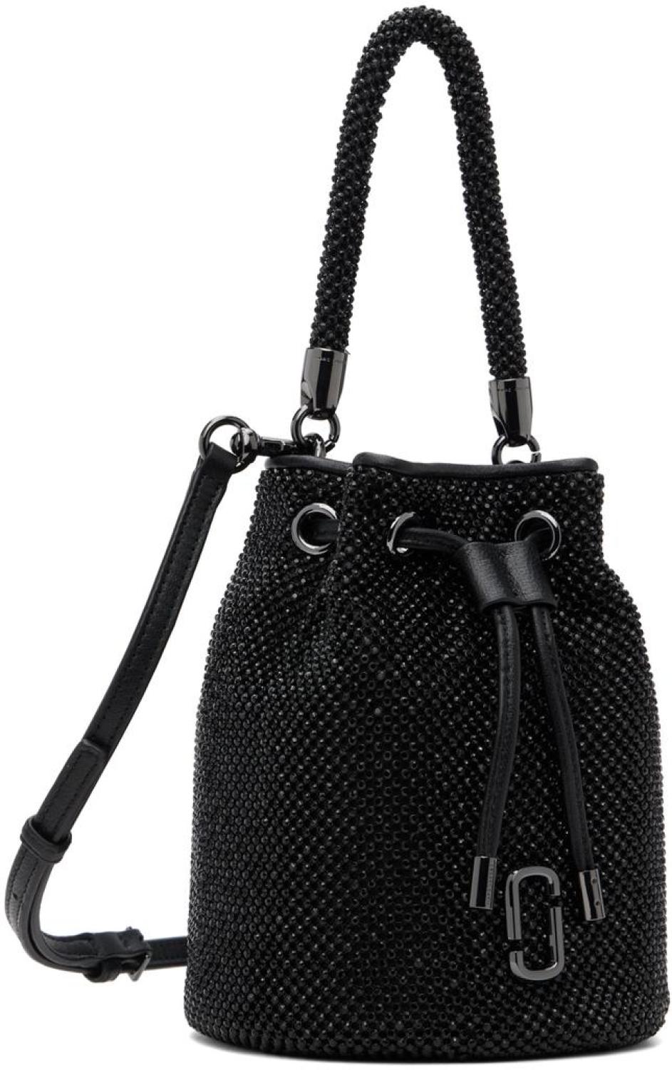 Black 'The Rhinestone Mini Bucket' Bag