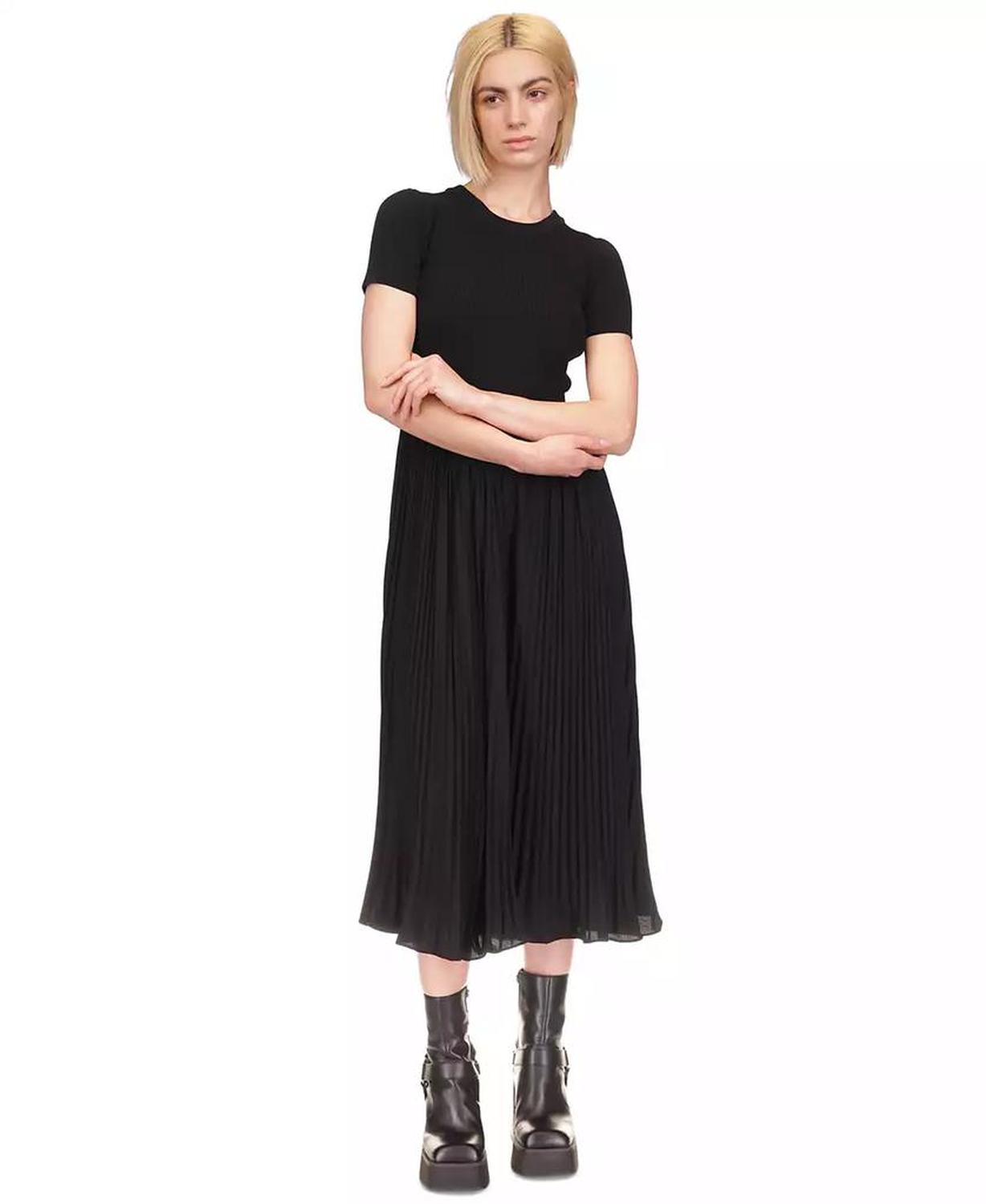 MICHAEL Women's Mixed-Material Midi Dress